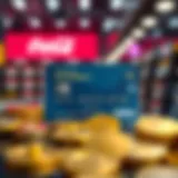Visual representation of cryptocurrency options available for purchase with a Visa card