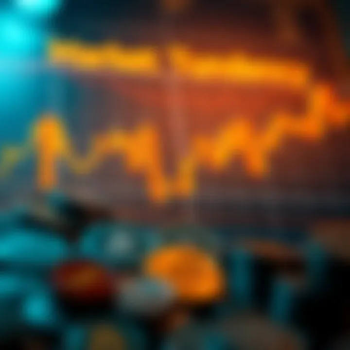 Graph illustrating market trends of cryptocurrencies