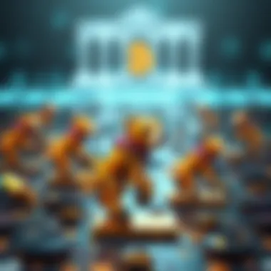 An artistic depiction of blockchain technology symbolizing security and innovation in NFT transactions