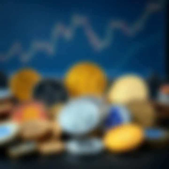 Illustration showing different cryptocurrency types