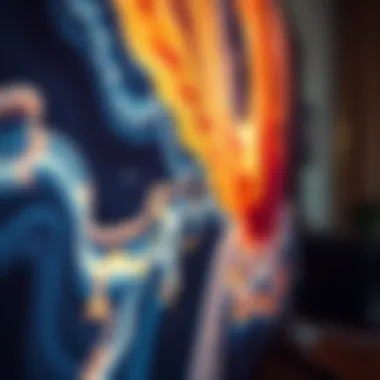 Close-up of a television screen featuring a mesmerizing digital art piece, highlighting the details