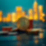 Conceptual representation of cryptocurrency investment growth