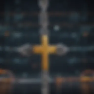 Visual representation of cross-chain technology in blockchain systems