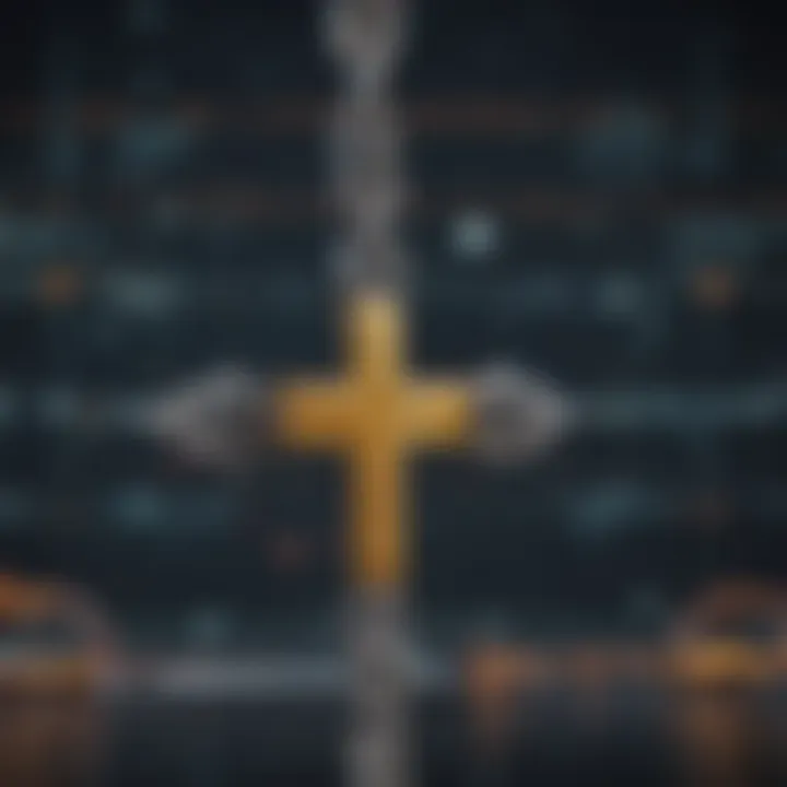 Visual representation of cross-chain technology in blockchain systems