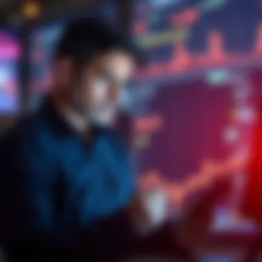 Investor analyzing cryptocurrency data on a digital device