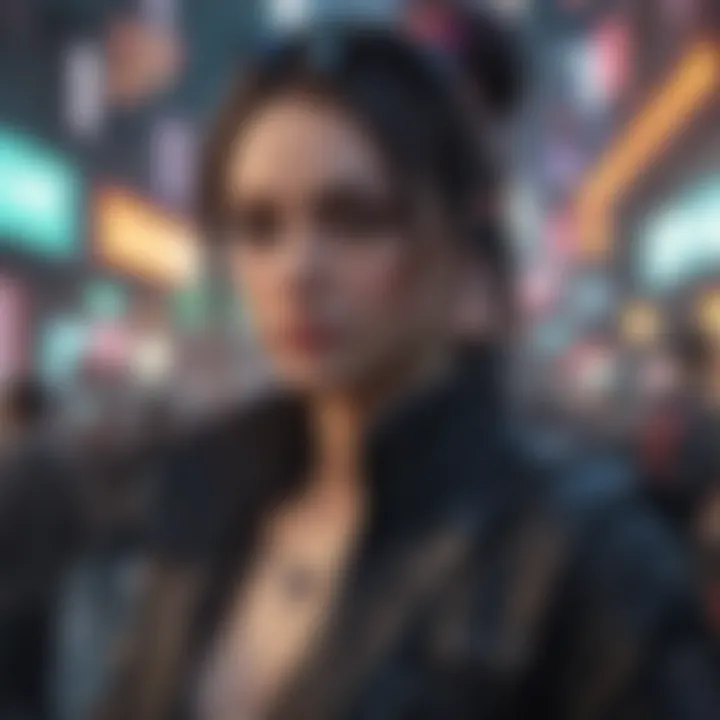 Artistic depiction of digital ownership and community in a cyberpunk setting
