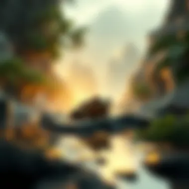 Futuristic concept of digital currency landscapes including Frog Coin