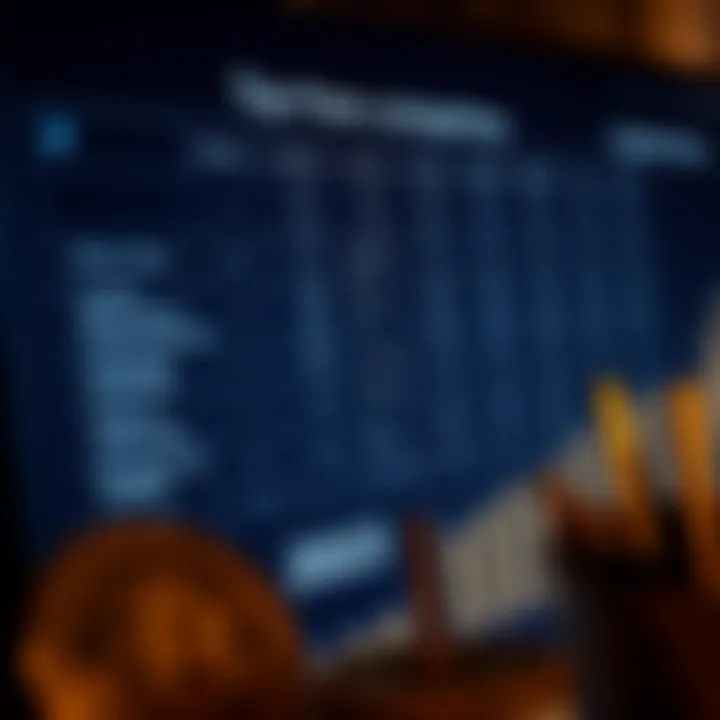 A comparison chart detailing fees across various cryptocurrency platforms