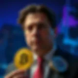 Anthony Scaramucci with cryptocurrency symbols