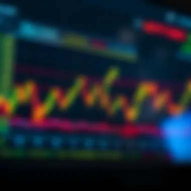 Market trends chart with digital currency indicators