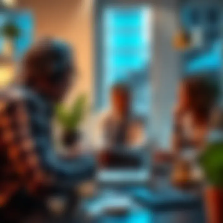 Business meeting discussing cryptocurrency strategy for online sales