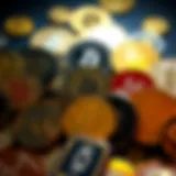 Diverse cryptocurrency logos representing various coins available