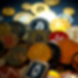 Diverse cryptocurrency logos representing various coins available