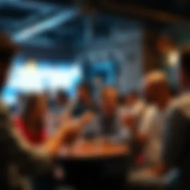 A group of individuals engaging in a crypto discussion or meetup