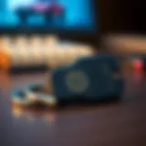 A close-up of a secure two-factor authentication key device
