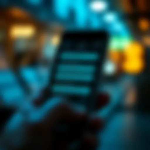 Illustration of a cypher phone displaying encrypted messages