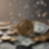Visual representation of fiat currency flow into cryptocurrencies