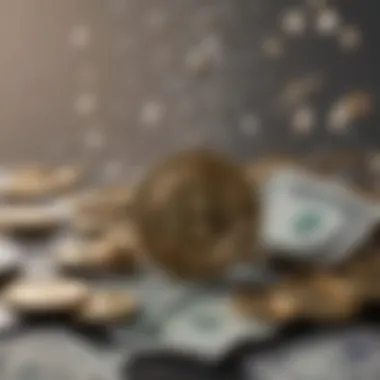 Visual representation of fiat currency flow into cryptocurrencies
