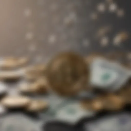 Visual representation of fiat currency flow into cryptocurrencies