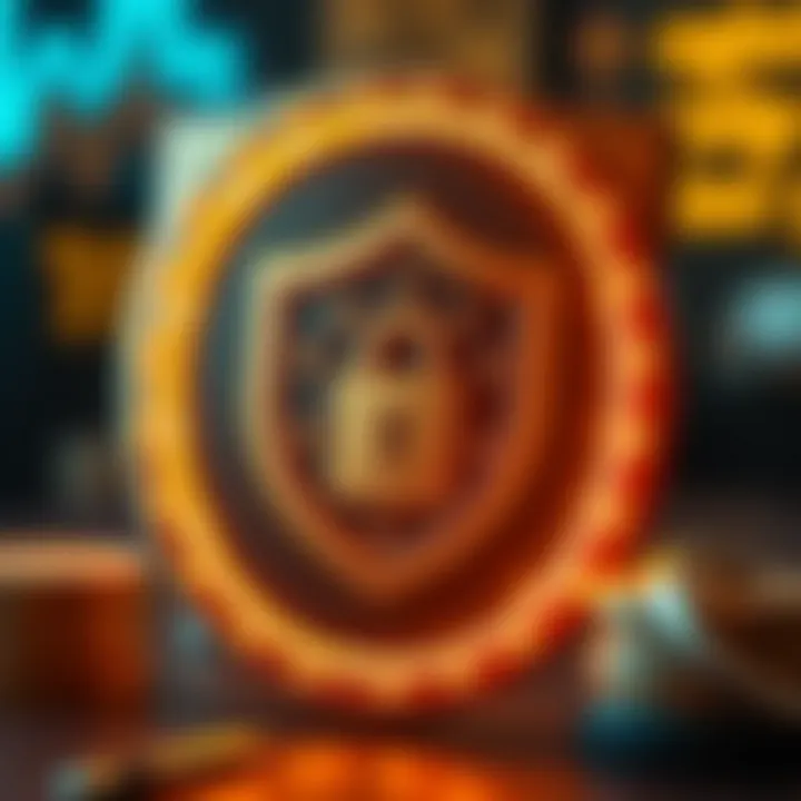 Security shield symbolizing safety in cryptocurrency transactions