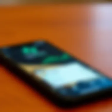 Fintech application on smartphone screen