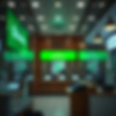 Traditional bank branch interior