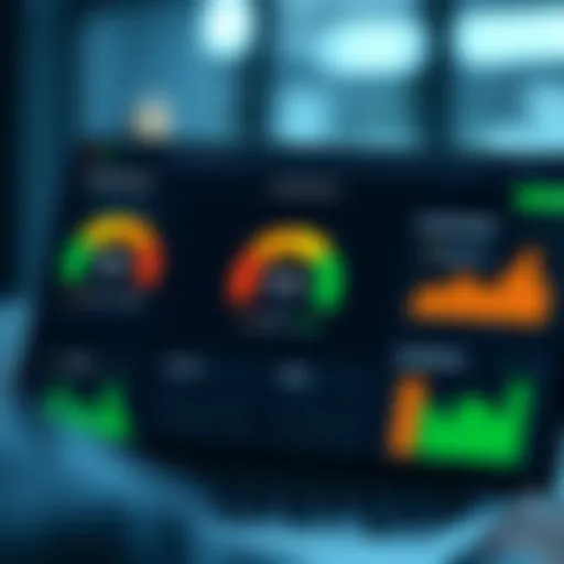 Visual representation of Credit Karma interface showcasing credit scores and financial metrics.