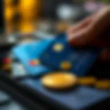 A visual representation of cryptocurrency transactions using credit cards