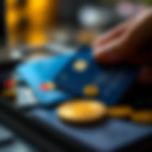 A visual representation of cryptocurrency transactions using credit cards