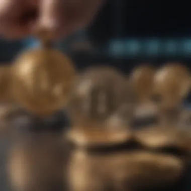 Conceptual image of staking in cryptocurrency