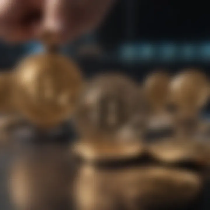 Conceptual image of staking in cryptocurrency