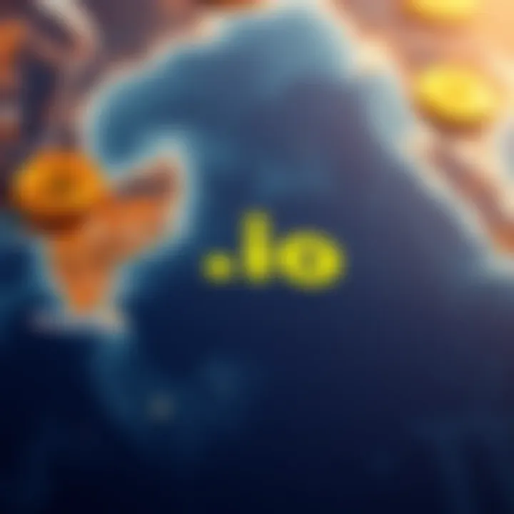 Map highlighting the Indian Ocean territory associated with .io
