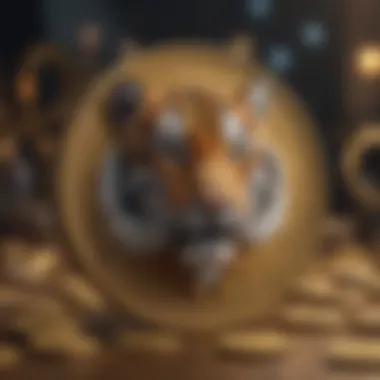 An artistic depiction of the Tiger Coin community engagement and dynamics.