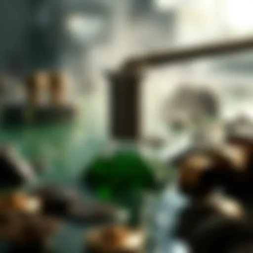 Conceptual representation of liquid mining in cryptocurrency