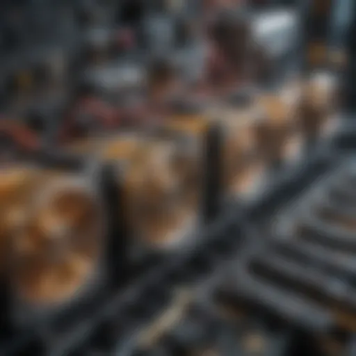 Visual representation of cryptocurrency mining equipment
