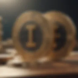 Conceptual representation of stablecoins linking to fiat currency