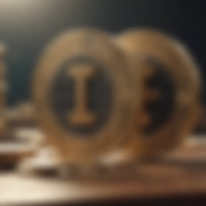 Conceptual representation of stablecoins linking to fiat currency