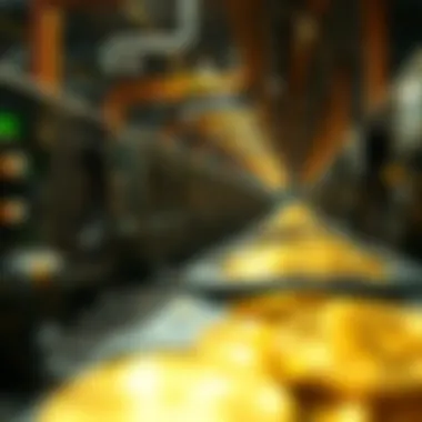 Illustration of mining operations contributing to Bitcoin pricing