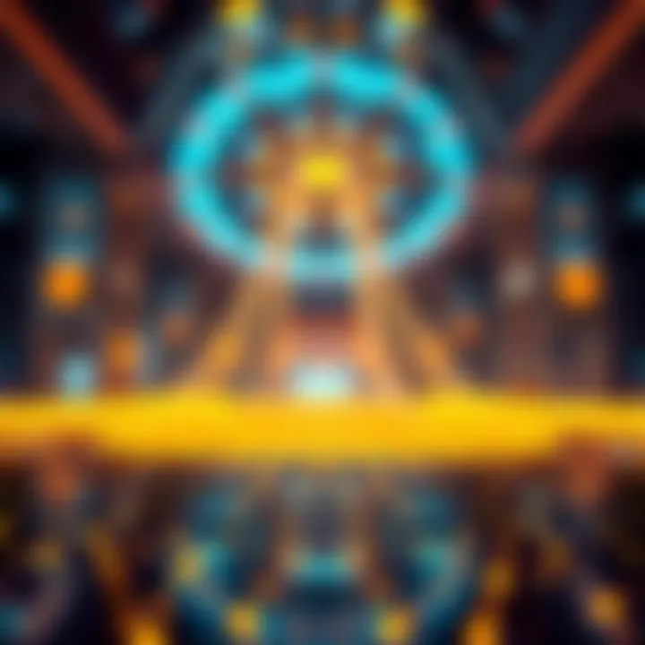A futuristic visualization representing trends and predictions for the future of Polka Dot parachain auctions.
