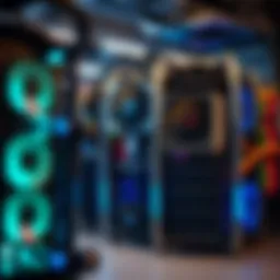 An array of advanced mining rigs showcasing their intricate design
