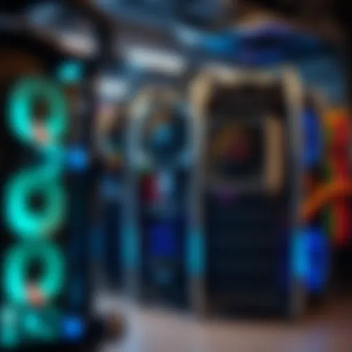 An array of advanced mining rigs showcasing their intricate design